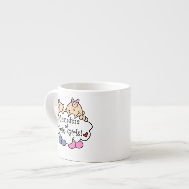 Tasse Expresso Grand-mère de jumeaux cadeaux de filles (Devant gauche)