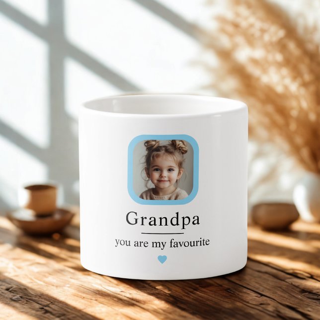 Tasse Expresso Grand-père personnalisé avec 1 cadeau grand-enfant (Créateur téléchargé)