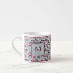 Tasse Expresso Grandmillennial Fleur de Rose Poussiéreuse Monogra