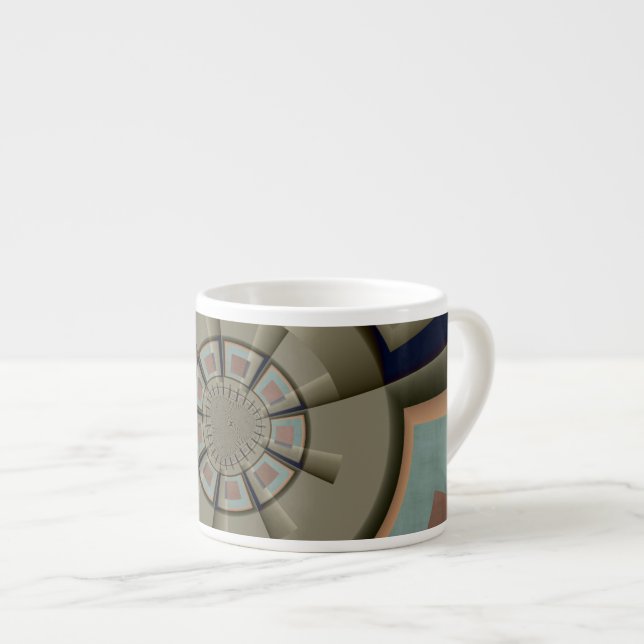 Tasse Expresso Graphique d'art fractal de l'harmonie des couleurs (Devant droit)