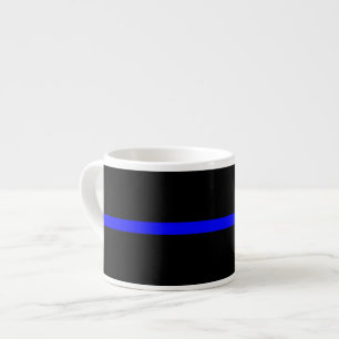 Tasse Expresso Graphique Symbolique de ligne bleue mince