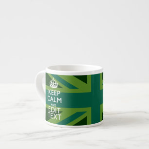 Tasse Expresso Green Teal Keep Calm And Have Your Text Union Jack