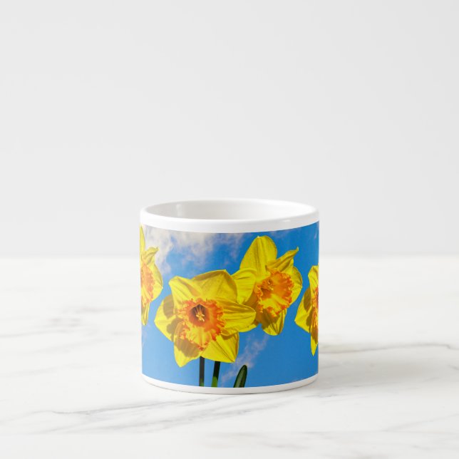 Tasse Expresso Groupe de Daffodils Médaille d'or Fleurs (Devant)