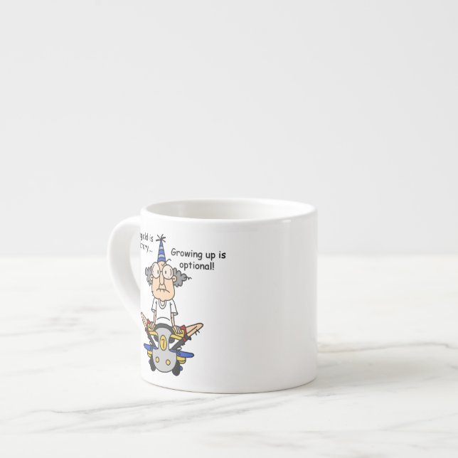 Tasse Expresso Growing Up est un Humour facultatif (Devant gauche)