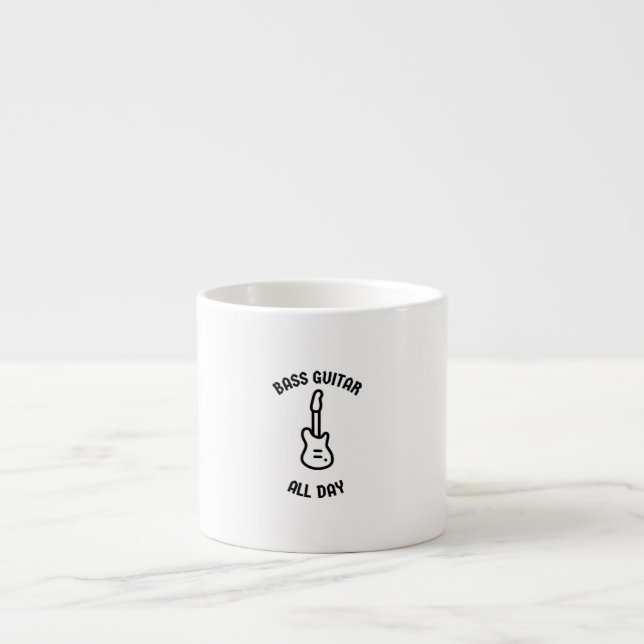 Tasse Expresso Guitare basse toute la journée (Devant)