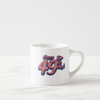 Tasse Expresso Happy 49th Birthday paint font