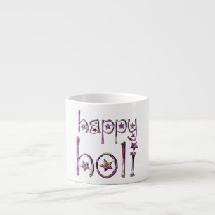 Tasse Expresso Happy Holi Festival des couleurs du printemps hind