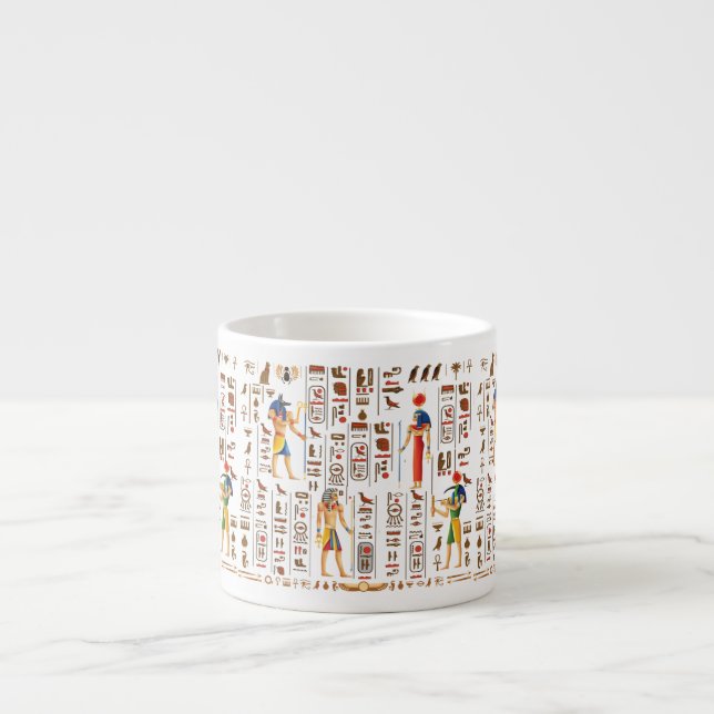 Tasse Expresso Hiéroglyphes et divinités de l'Égypte d'or sur le  (Devant)