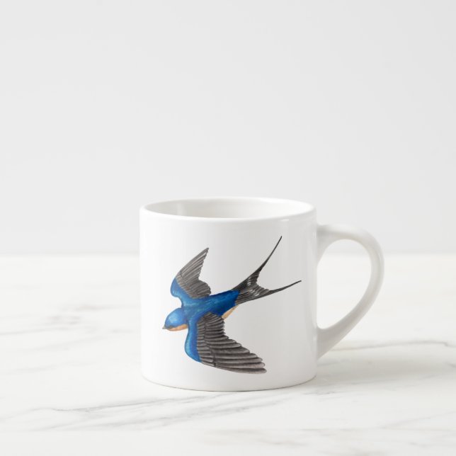 Tasse Expresso Hirondelle de grange de vol (Droite)