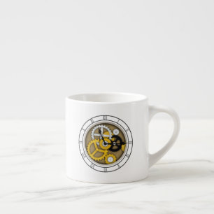 Tasse Expresso Horloge visible Trompe L'oeil Illusion Steampunk
