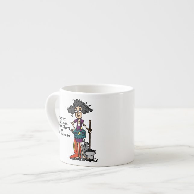 Tasse Expresso Humour de femme de charge (Devant gauche)