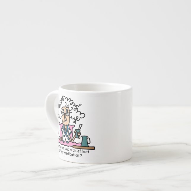 Tasse Expresso Humour de l'effet secondaire des médicaments (Devant gauche)