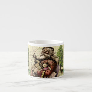 Tasse Expresso Illustration classique de l'arbre du Père Noël joy
