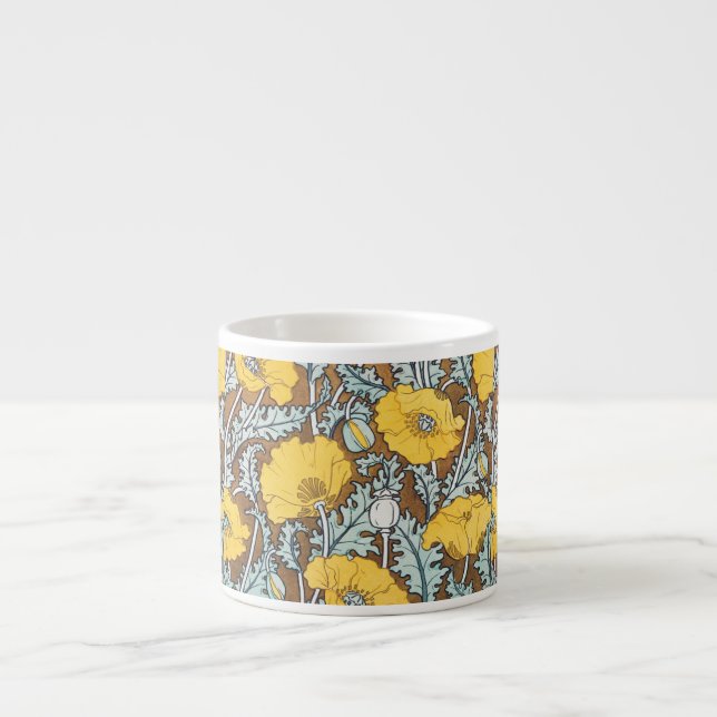 Tasse Expresso illustration d'art pavot fleur jaune (Devant)