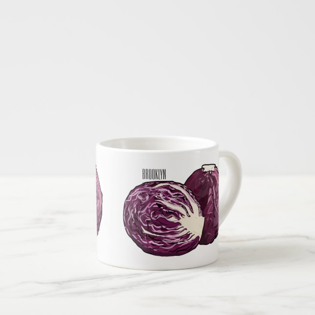 Tasse Expresso Illustration de chou rouge (Devant droit)