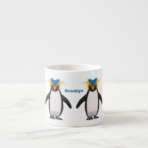Tasse Expresso Illustration de dessin animé de manchot macaroni m
