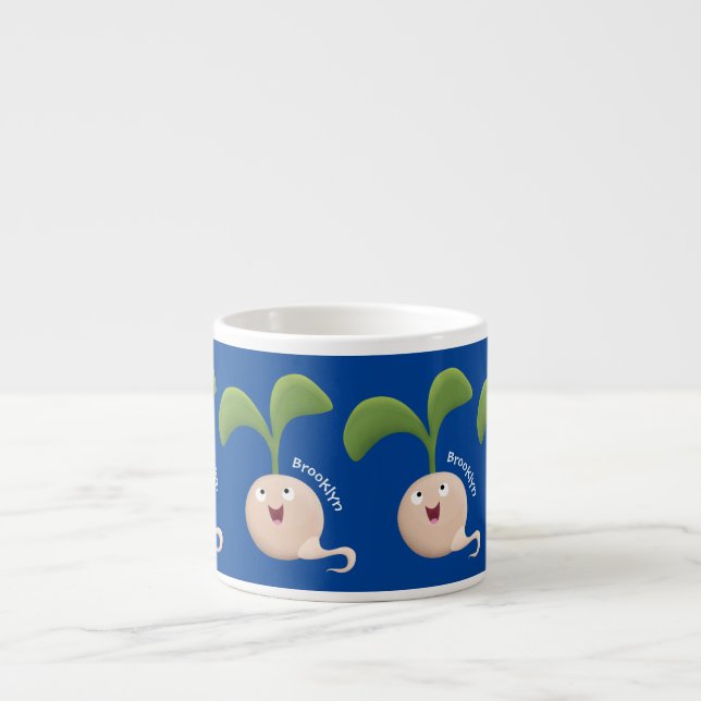 Tasse Expresso Illustration de la caricature de la gerbe de grain (Devant)