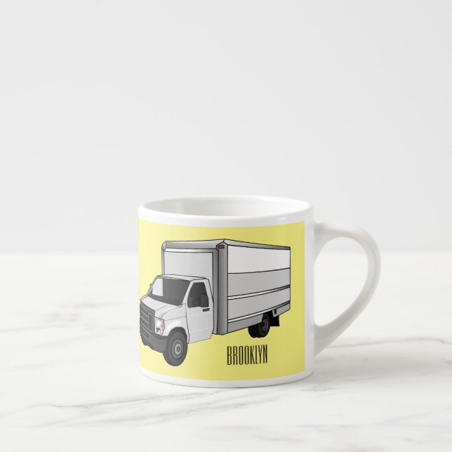 Tasse Expresso Illustration de la caricature du camion-boîte (Droite)