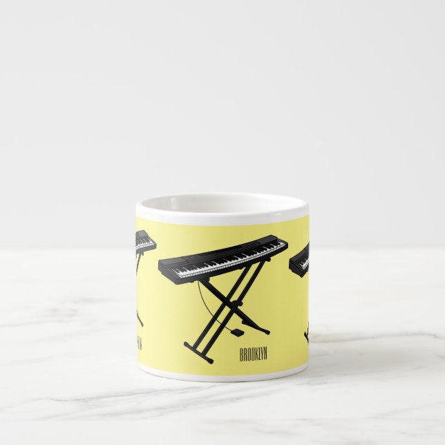 Tasse Expresso Illustration de piano clavier (Devant)