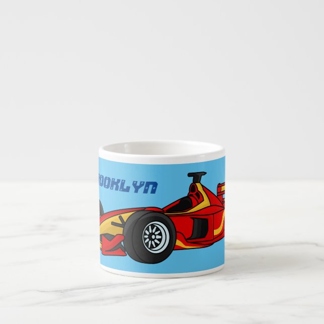 Tasse Expresso Illustration de voitures de course à grande vitess (Devant)