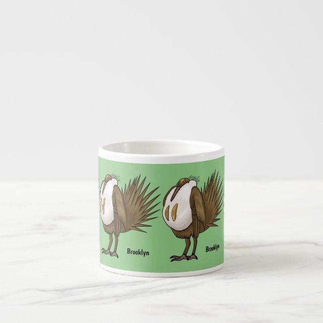 Tasse Expresso Illustration d'oiseau de tétras des armoises (Devant)