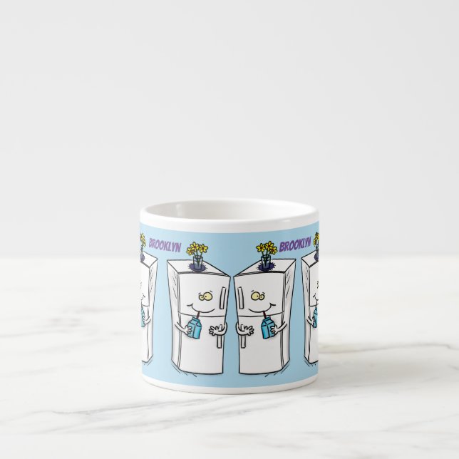 Tasse Expresso Illustration drôle de réfrigérateur (Devant)