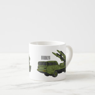 Tasse Expresso Illustration d'un camion de missiles militaires