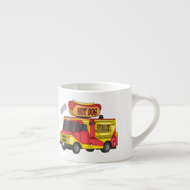 Tasse Expresso Illustration d'un camion de nourriture pour chien  (Droite)