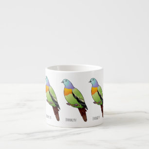 Tasse Expresso Illustration d'un pigeon à cou rose