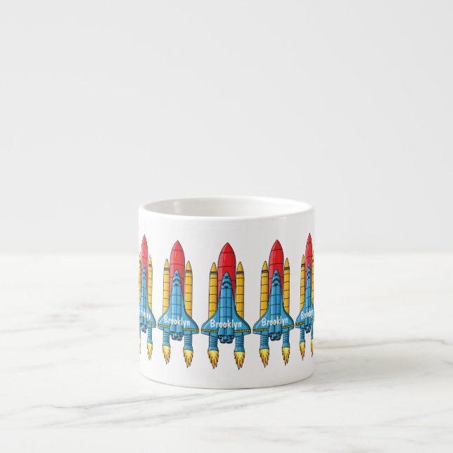 Tasse Expresso Illustration d'un vaisseau de fusées (Devant)