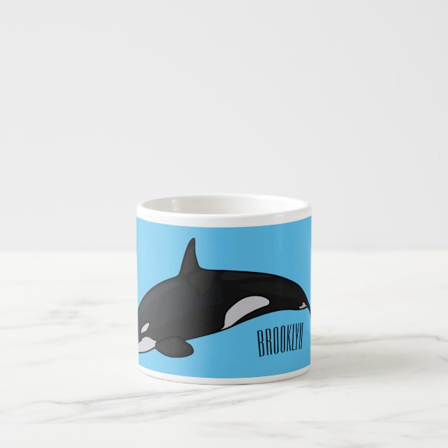 Tasse Expresso Illustration d'une baleine tueuse (Devant)