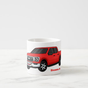 Tasse Expresso Illustration d'une camionnette rouge mou