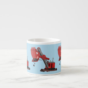 Tasse Expresso Illustration d'une pelle à vapeur rouge mou