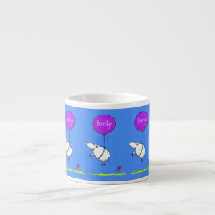 Tasse Expresso Illustration humoristique de ballon mouton mignon 