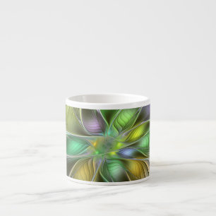 Tasse Expresso Imaginaire coloré Fleur moderne Abstrait Fractal