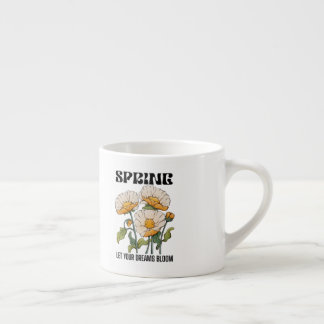 Tasse Expresso Impression botanique vintage avec un printemps de 