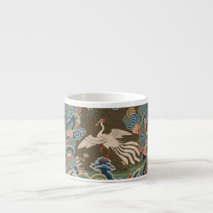 Tasse Expresso Impression de broderie en soie blanche antique chi