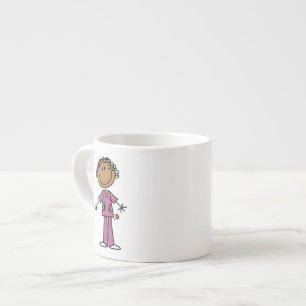 Tasse Expresso Infirmière féminine afro-américaine en bâtonnets