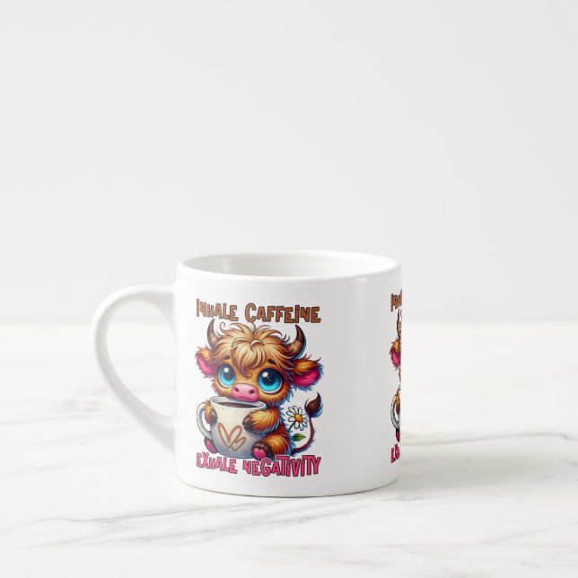 Tasse Expresso Inhaler la caféine, exhaler la négativité  (Gauche)