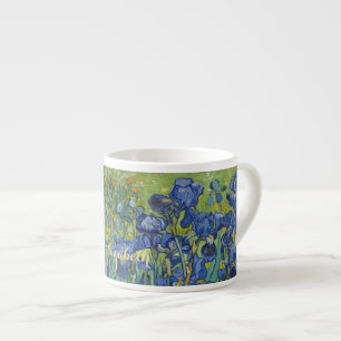 Tasse Expresso Iris Van Gogh Vintage Floral Art Fleurs Monogramme