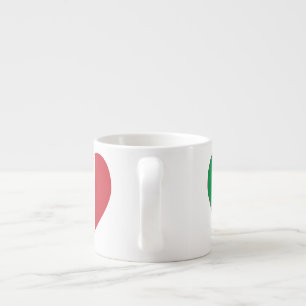 Tasse Expresso Italie Drapeau Coeur Bordure rouge