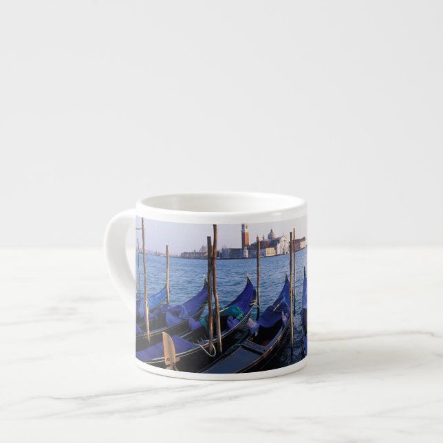 Tasse Expresso Italie, Vénétie, Venise, Rangée de Gondolas et San (Devant gauche)