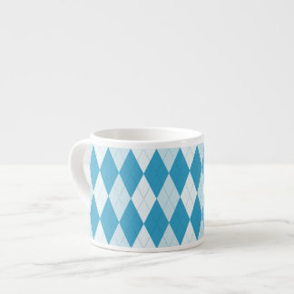 Tasse Expresso Jacquard bleu Peacock Petite forme diamant