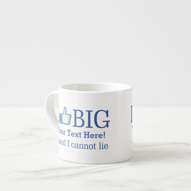 Tasse Expresso J'aime Big Personnalisé avec votre texte facilemen (Devant gauche)