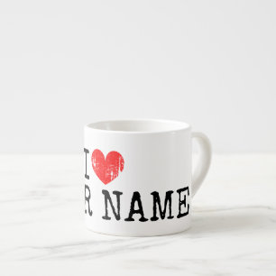 Tasse Expresso J'aime votre nom personnalisé expresso musiques ca