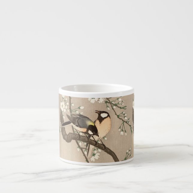 Tasse Expresso Japonais Asiatique Koson Bird Chickadee Songbird (Devant)