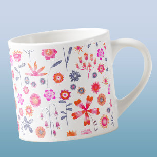 Tasse Expresso Jardin aux fleurs moderne