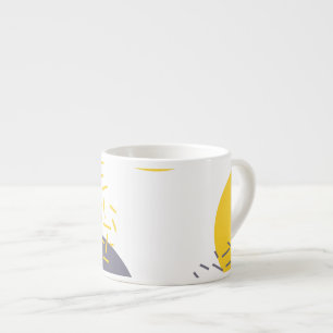 Tasse Expresso Jaune, cool, moderne, art géométrique tendance
