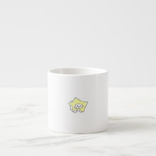 Tasse Expresso Joli chien blanc dessiné à la main en costume d'ét