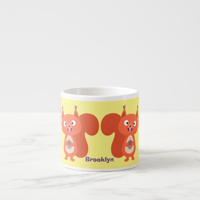 Tasse Expresso Joli dessin animé d'écureuil roux (Devant)